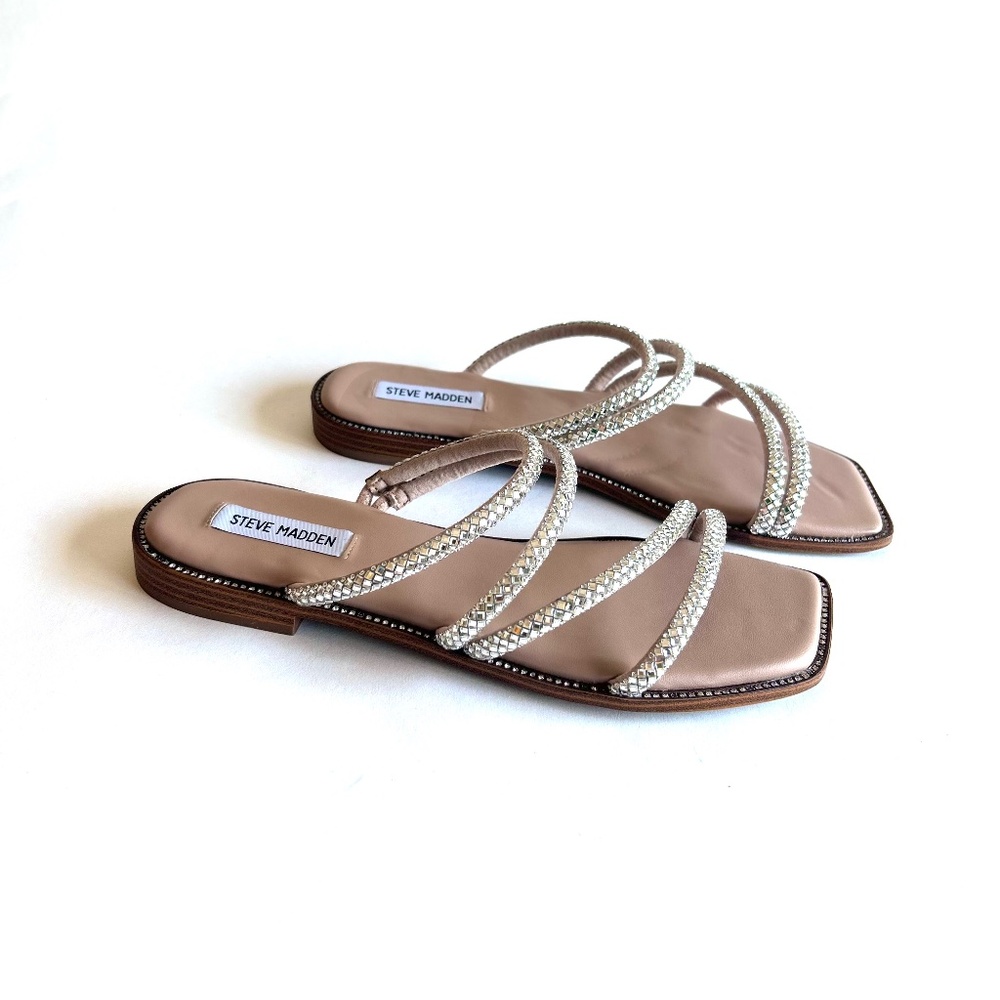 Steve Madden Textile Glass Upper  Sandals Flip Flops size 10